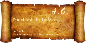 Auerbach Olivér névjegykártya